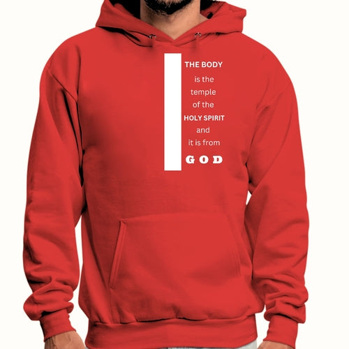 Mens Graphic Hoodie the Body is the Temple of the Holy Spirit -