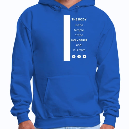 Mens Graphic Hoodie the Body is the Temple of the Holy Spirit -