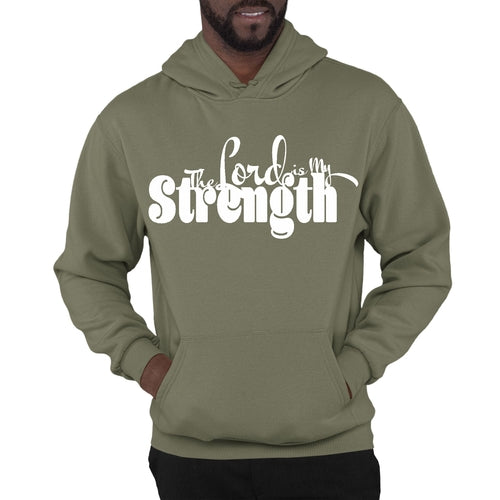 Mens Graphic Hoodie the Lord is my Strength Print