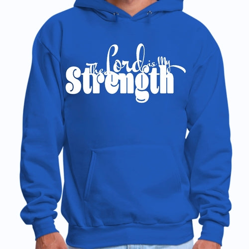 Mens Graphic Hoodie the Lord is my Strength Print