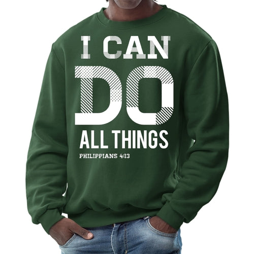 Mens Graphic Sweatshirt, i can do All Things Philippians 4:13