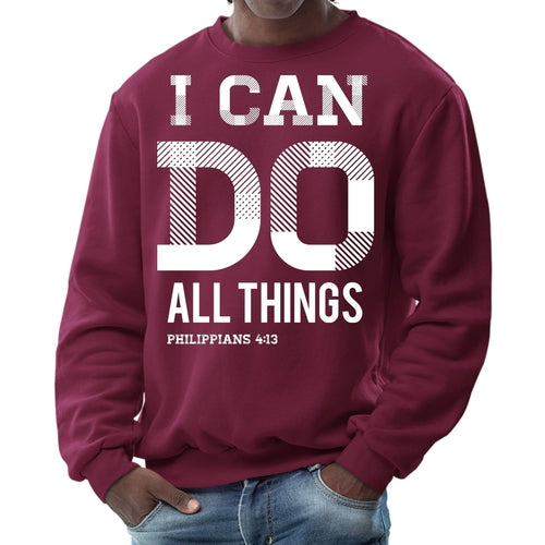 Mens Graphic Sweatshirt, i can do All Things Philippians 4:13