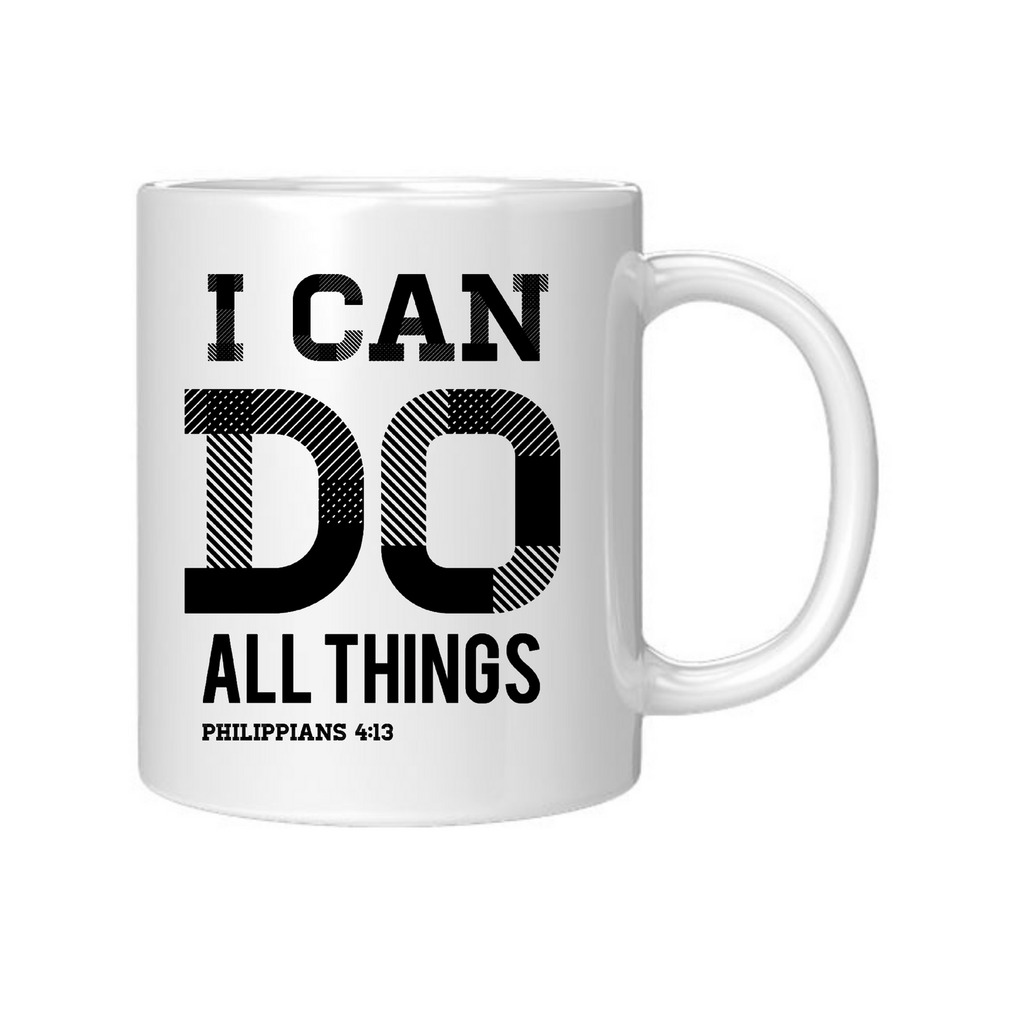 Ceramic Coffee Mug 11oz - i Can Do All Things Philippians 4:13 Black